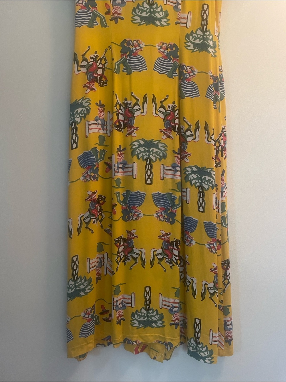 Betsey Johnson Yellow Graphic Print Button-Front Maxi Dress - Picture 9 of 15